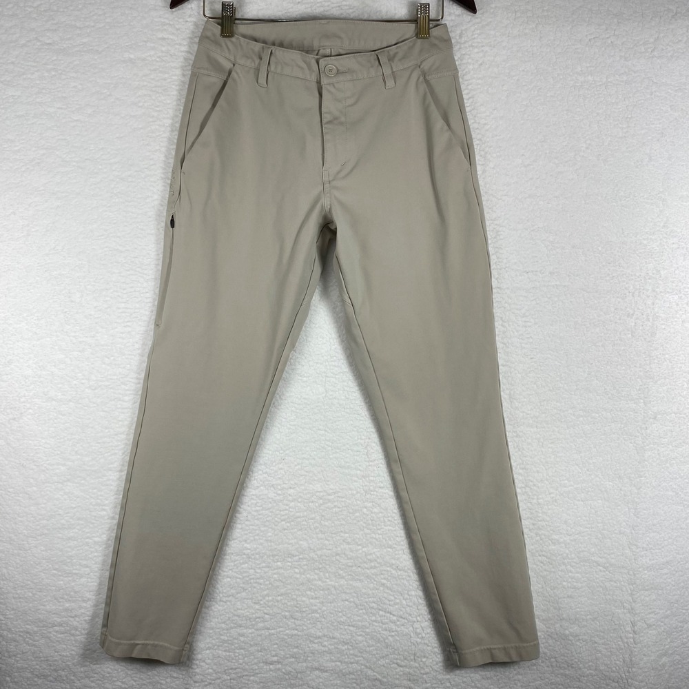 BYLT Premium Basics Mens Everyday Pant Tan Khaki Tapered Stretch Size 32